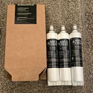NIB 3 Aqua Crest Deluxe Refrigerator Filters AQF-43965508-D